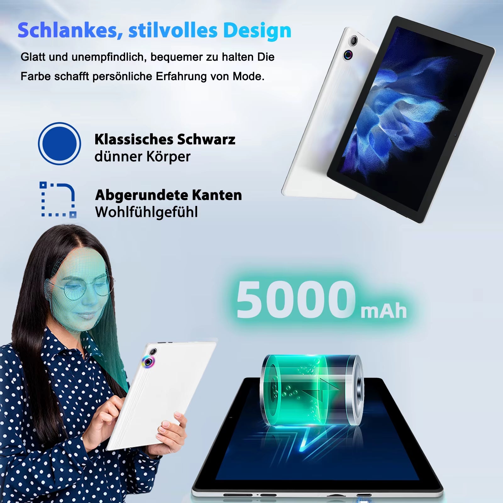 10 Inch Tablet Android 14 A523 Octa Core 12GB RAM 64GB ROM(TF 1TB) 5000Mah Face Unlocked Dual Carmera Keyboard Mouse Set PC Pad