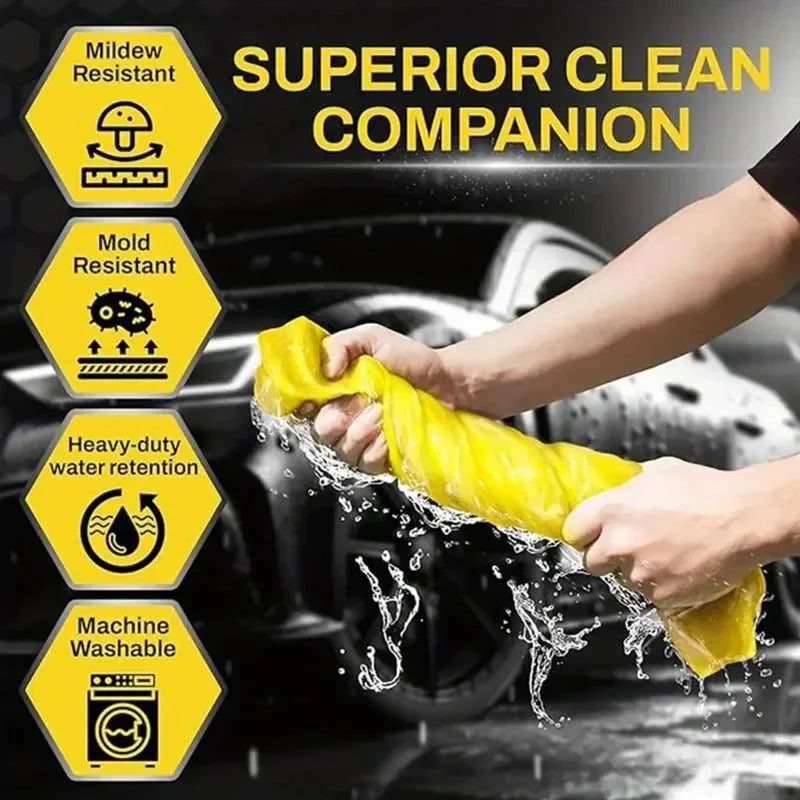 Premium PVA Quick-Dry Car Wash Towel - Ultra Absorbent, Scratch-Free, Reusable Deerskin Cloth for Auto Maintenance
