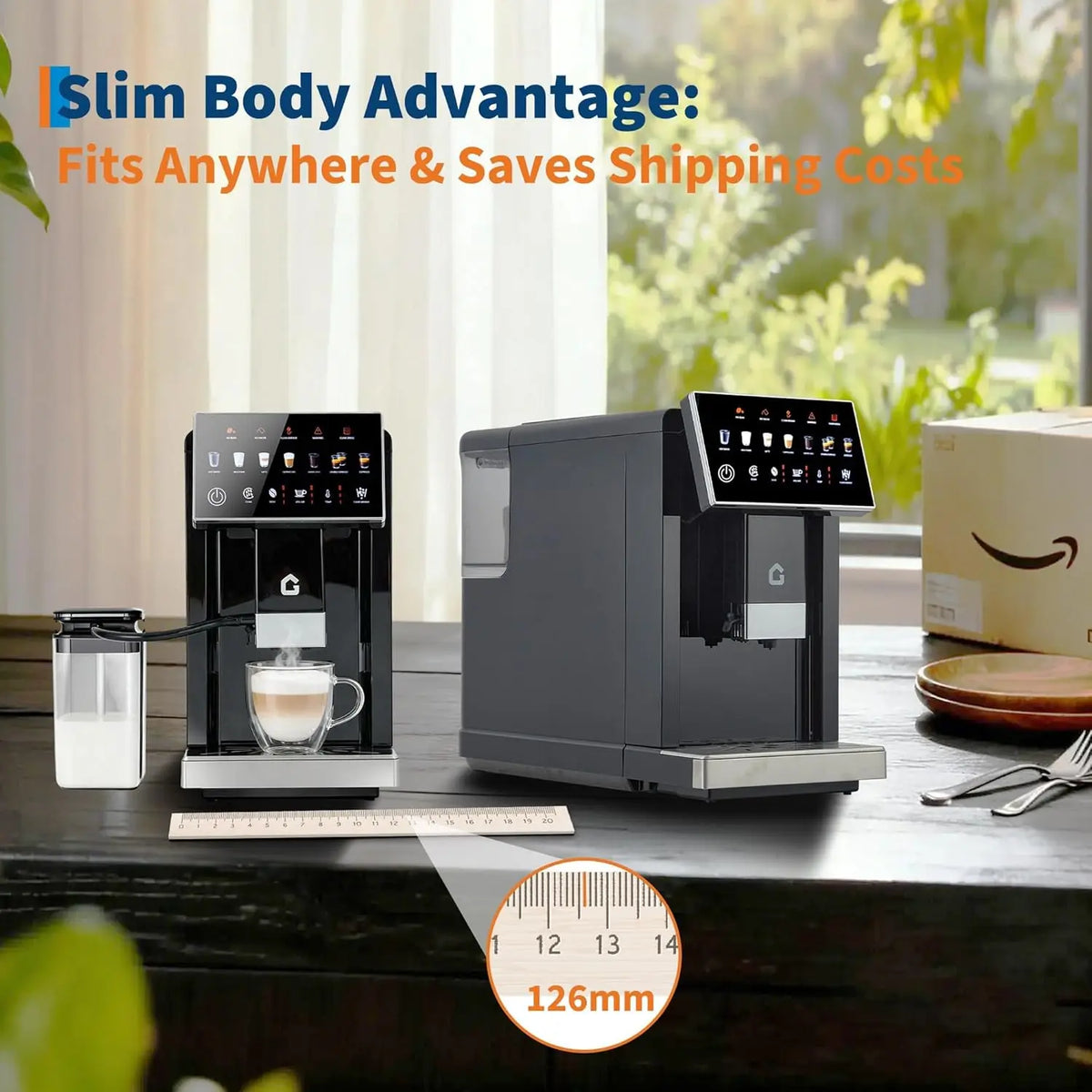 3rd Generation Espresso Coffee Maker with Integrated Milk Frother, Removable Brewer and Grinder, Adjustable Coarseness and Flavor, Detachable Milk Tank