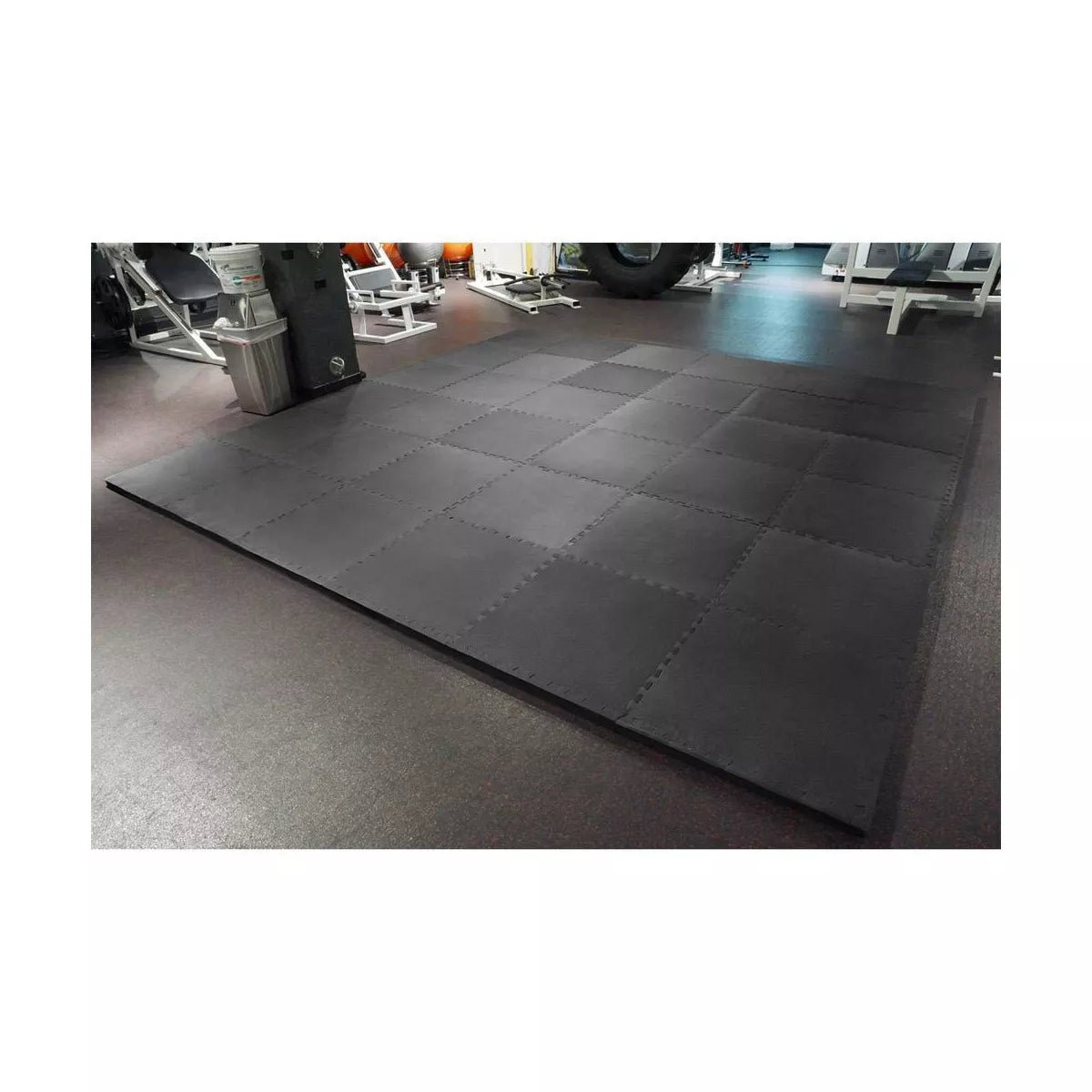 X-Thick 1.5-Inch Interlocking Gym Flooring Tiles - 16 Piece Set, Black