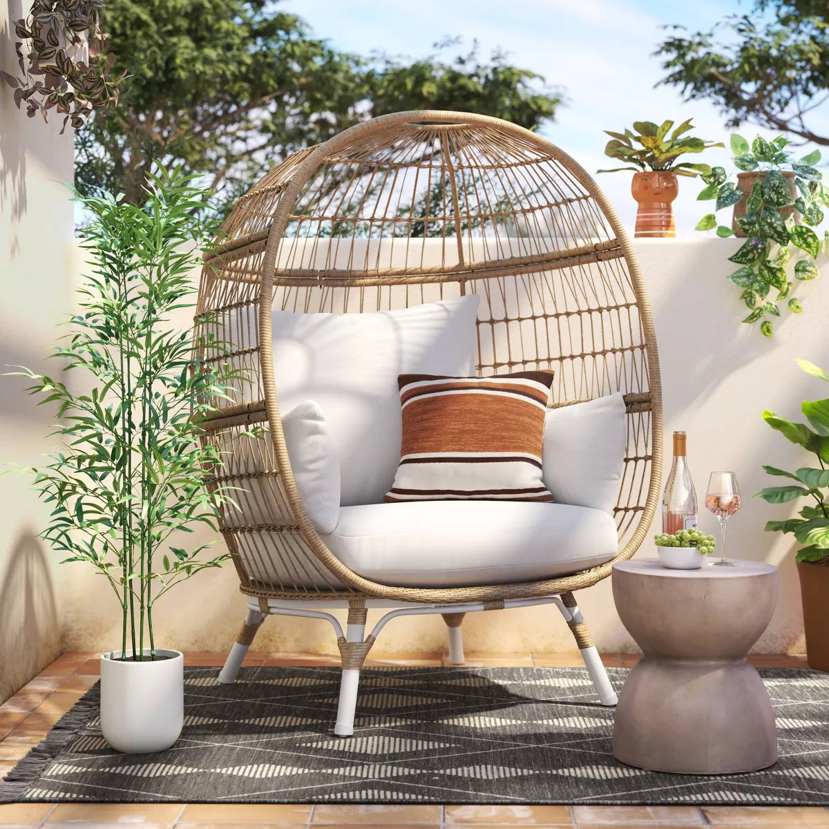 55-Inch Large Artificial Bamboo Leaf Tree 