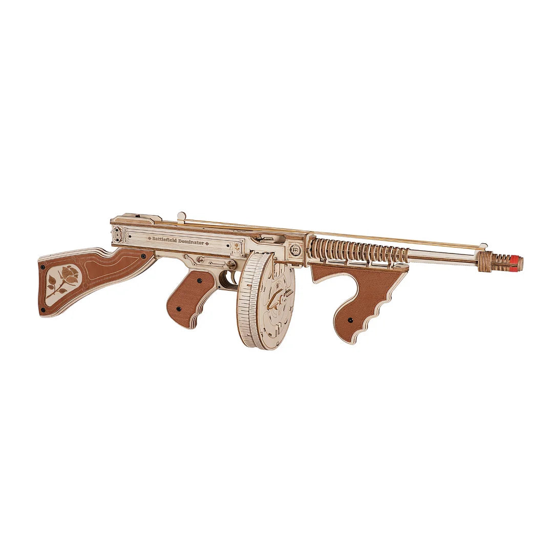 Robotime ROKR Thompson Submachine Gun 3D Wooden Puzzle Kit for Adults and Teens - Easy Assembly Building Block Set LQB01