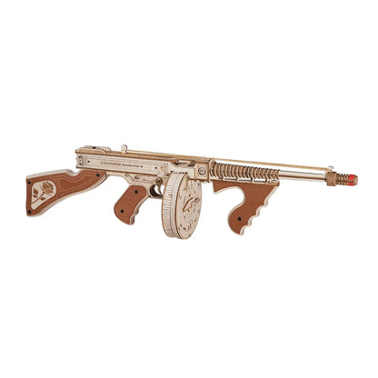 Robotime ROKR Thompson Submachine Gun 3D Wooden Puzzle Kit for Adults and Teens - Easy Assembly Building Block Set LQB01