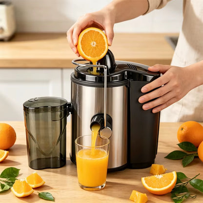 Dual-Purpose Juicer for Household and Commercial Use with High-Power Motor, High-Speed Output for Fine, Residue-Free Juice, Large Capacity, High-Temperature Resistant, and Odorless Fresh Pressing of Fruits and Vegetables