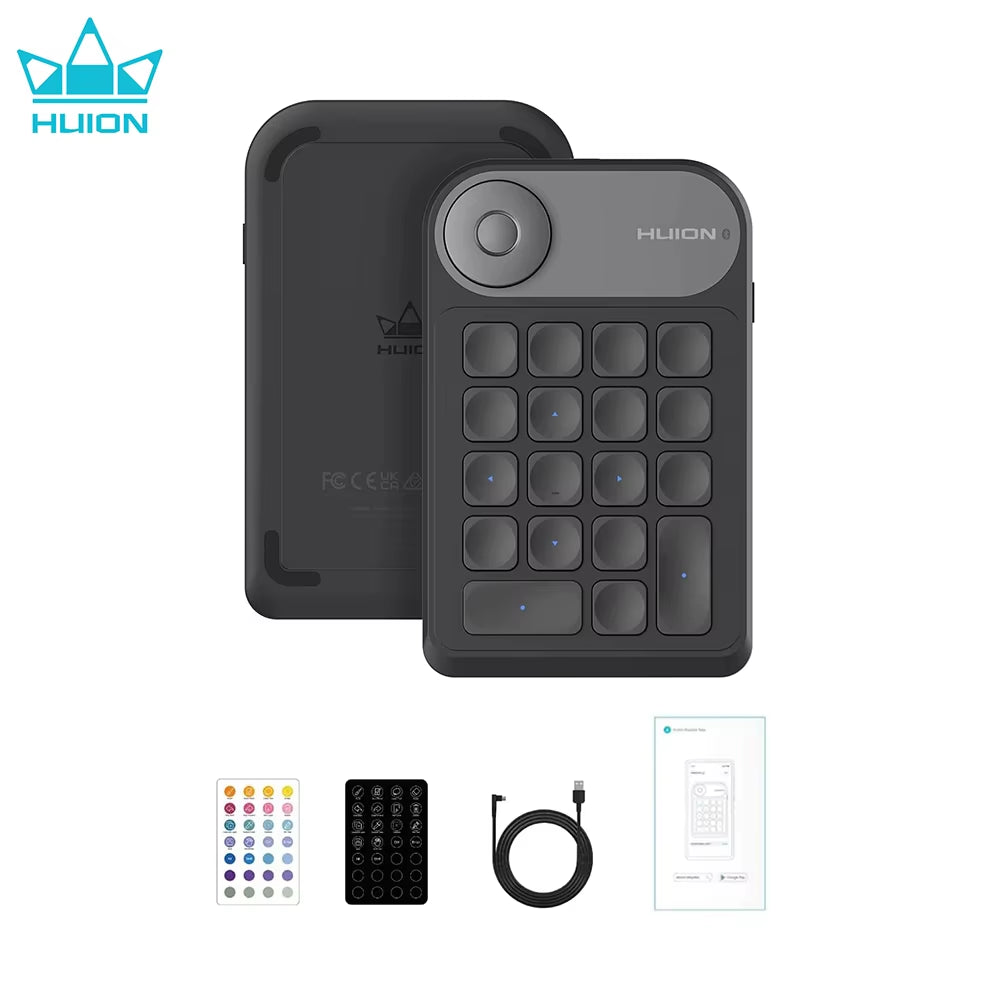 HUION Keydial Mini Wireless Keyboard Bluetooth Connectivity Keyboard with Dial, for Drawing Tablet PC Macbook Surface Pro Laptop
