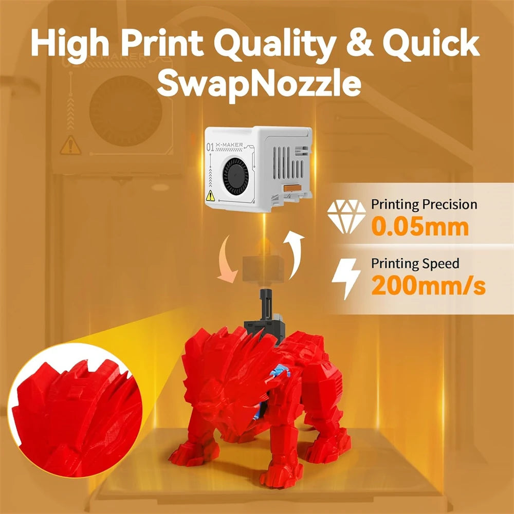  X-MAKER JOY 3D Printer for Kids High Precision 0.05Mm 200Mm/S Printing Speed Wi-Fi USB PLA Filament Enclosed Safe Design AI Voice Interaction Customization Kit