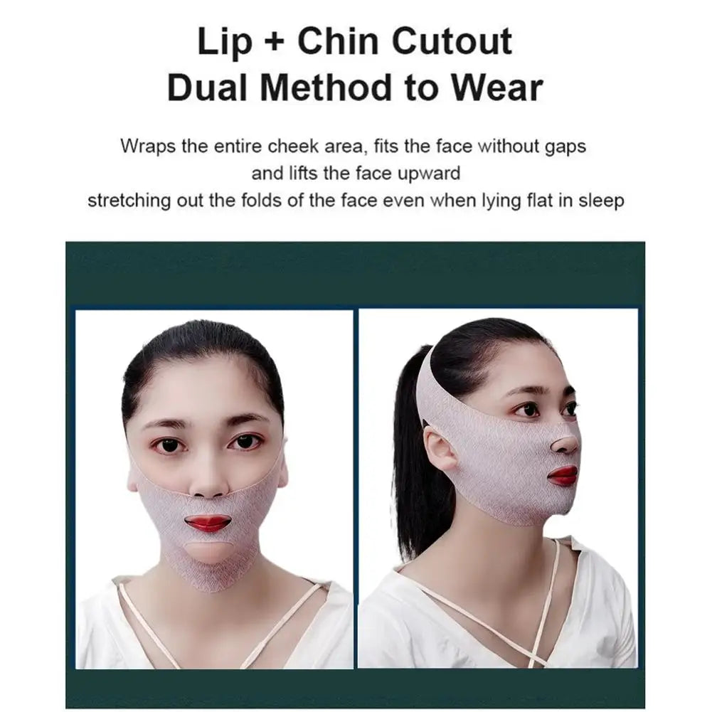 Graphene V-Line Mask Chin up Mask V Shaped Face Mask Chin Strap for Sleeping,Jawline Shaper,Lilac,Small