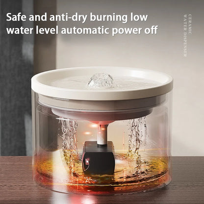 Ultra-Quiet Pet Cat Automatic Water Fountain Filter Dispenser for Dog Flowing Silent Circulation Filtration Ceramic Water Feeder