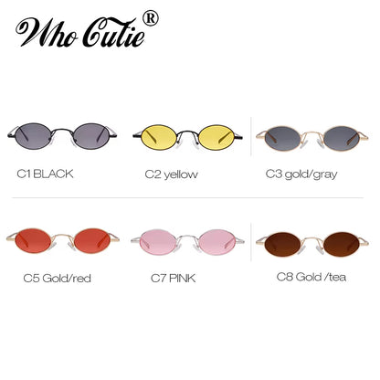 Skinny Steampunk Oval Sunglasses 2020 Women Vintage Small Steam Punk Goggles Designer Gold Tiny Sun Glasses Shades SN229