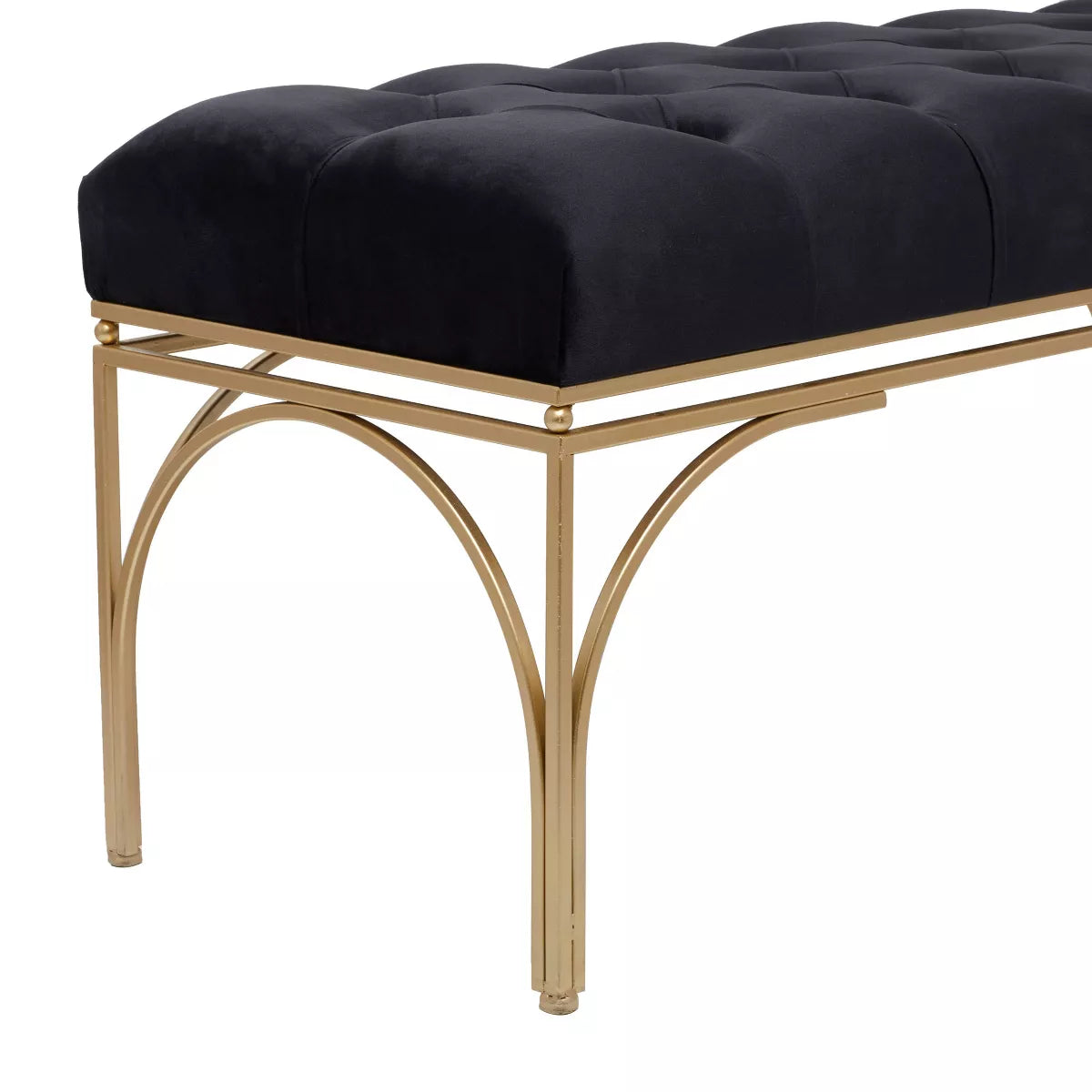 Rectangular Glam Velvet Bench -Black