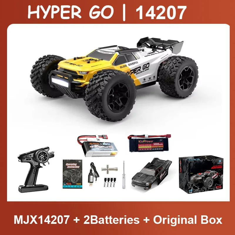 Hyper Go MJX 14207 1/14 Scale 4WD Brushless Remote Control Drift Racing Car - 55KM/H Off-Road Truck