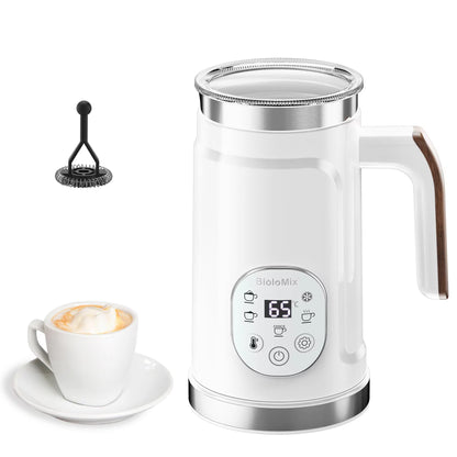 5-In-1 Milk Frother with LED Touch Screen – Hot & Cold Foam Maker for Lattes, Coffee & More