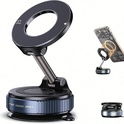 Upgraded 360° Nano Gel Vacuum Magnetic Phone Holder for Car - Suction Cup Mount Compatible with iPhone 17 Pro Max