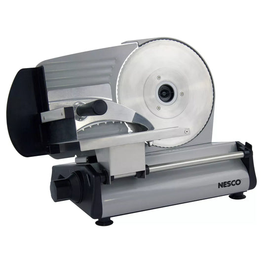 8.6-Inch Stainless Steel Electric Food Slicer, 180W with Blade Guard, Silver