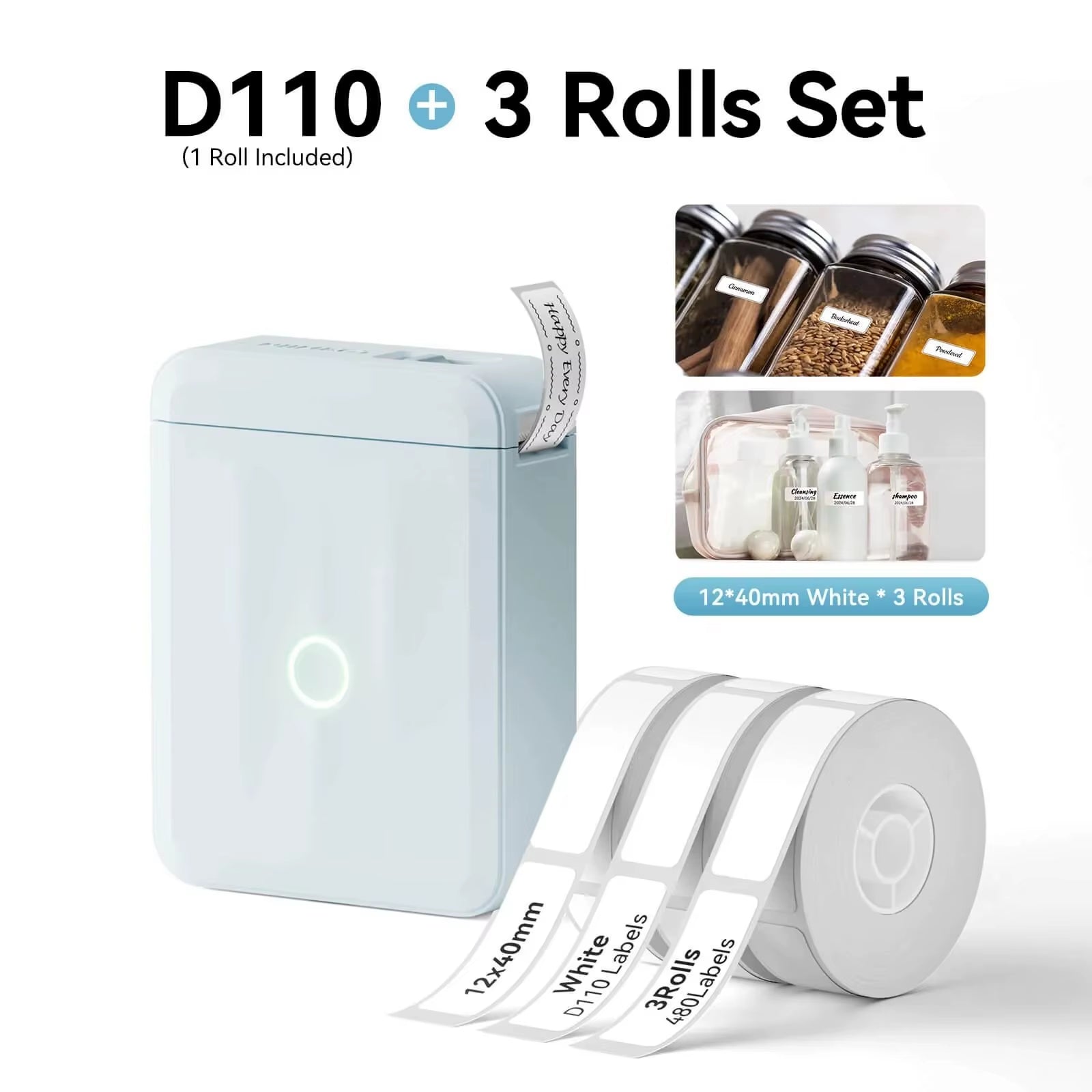 Niimbot D110 Mini Label Printer Pocket Thermal Wireless Adhesive Sticker DIY Name Tag Maker for School Home Office