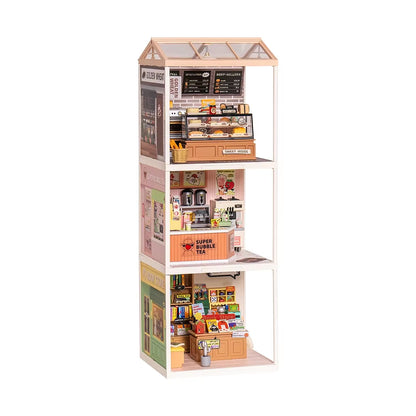 Robotime Rolife Super Creat Plastic Buliding Blocks DIY Miniature House Kit for Kids and Adult 3D Puzzle Multi-Scene for Fun