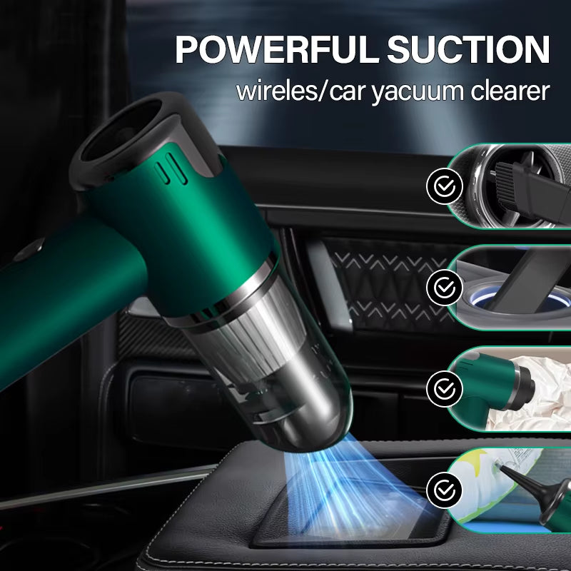 Car and Home Dual-Purpose Cordless Vacuum Cleaner, 3-In-1 Rechargeable Powerful Handheld Vacuum Cleaner, 2000*2 Battery