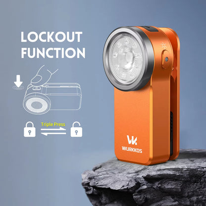 HD03 680LM Mini Clip Light USB C Rechargeable Pocket Flashlight Spotlight/Floodlight Portable EDC RGB Torch with Magnet