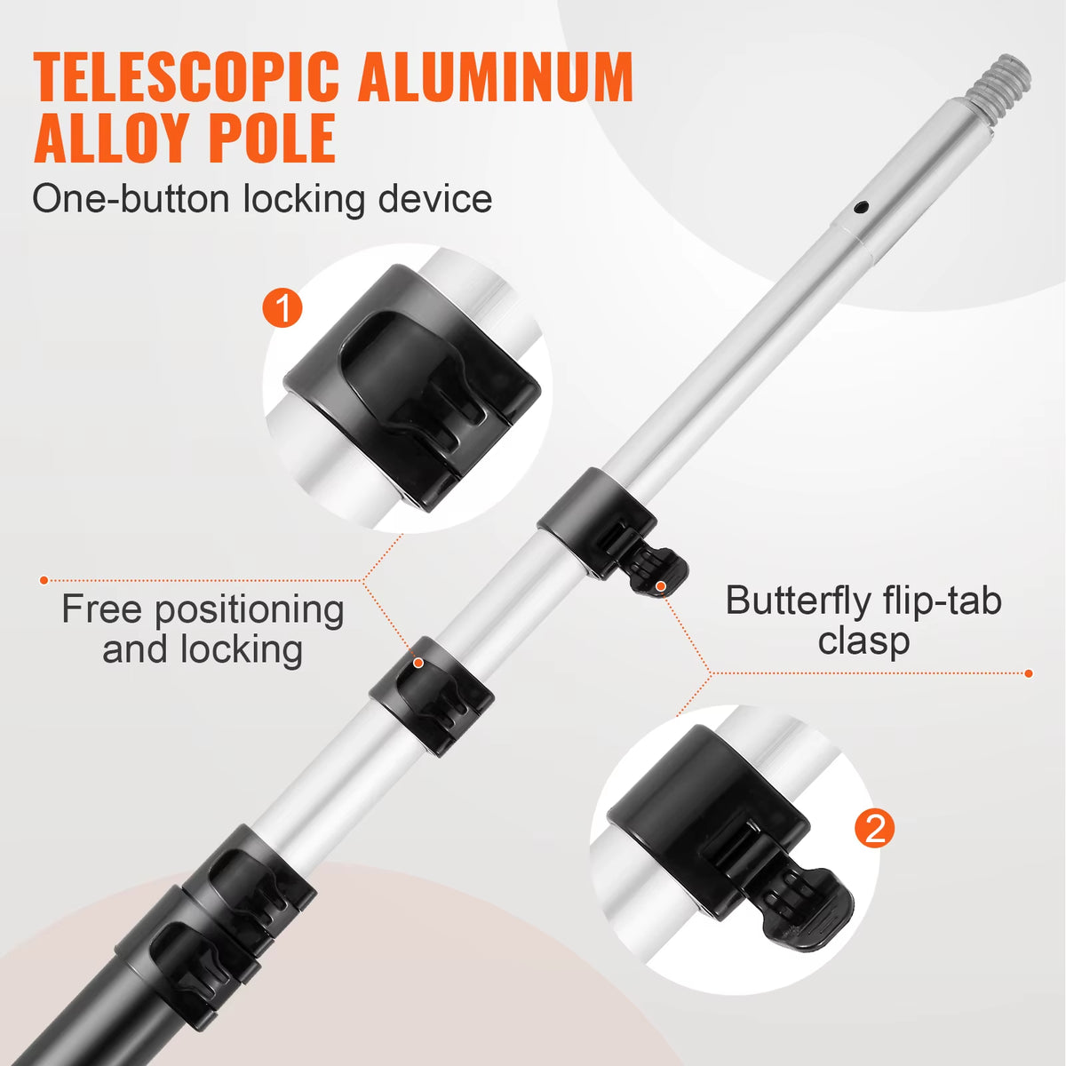 Succebuy Extendable Manual Pole Saw with Sharp Steel Blade and Lightweight Aluminum Alloy Handle for Tree Pruning
