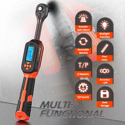 Digital Torque Wrench 1-340N.M 2% Accuracy Preset & Led/Buzzer Alerts for Bike Motorcycles Automotive Mechanical Tool