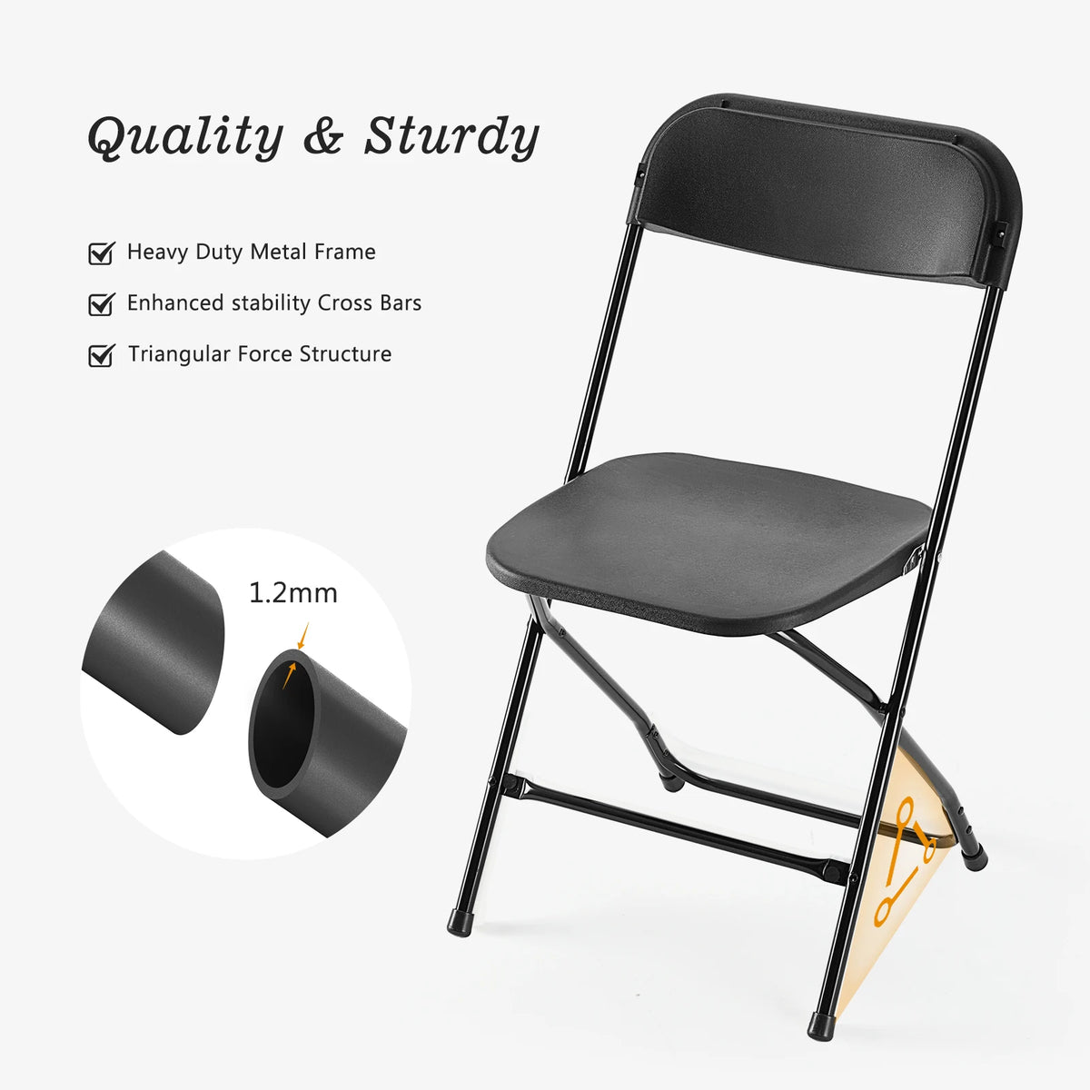 JHK Lightweight Plastic Folding Chairs - 4/6 Pack, 330LB Load Capacity, Versatile for Indoor/Outdoor Use, Ideal for Living Room and Home Office