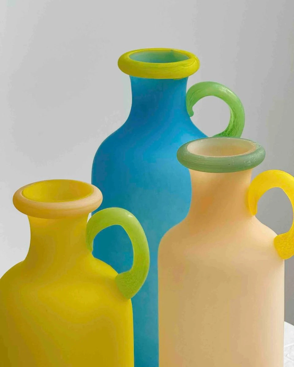 Handblown Bonbon Whimsical Pitcher Vase, Eclectic Table Setting Centrepieces