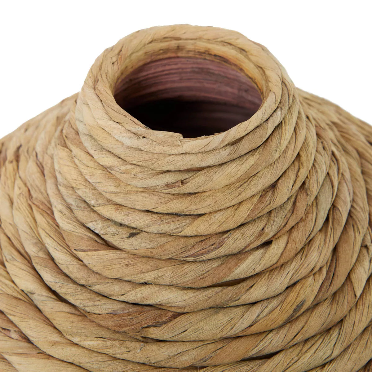 Seagrass Handmade Woven Vase in Brown - Bohemian Bottle-Shaped Tabletop Decor