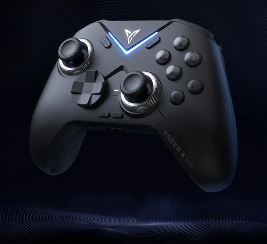 Flydigi Vader 4 Pro Tri-Mode Game Controller RGB Wireless Gamepad with 40-100Gf Adjustable Joystick Force-Switching Vibration Trigger for PC Switch Android IOS Support 1000Hz Polling Rate