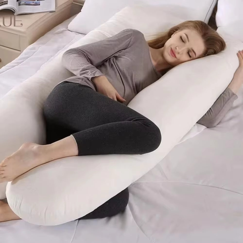 Maternity Support Pillow 130×70 cm - Pregnancy and Breastfeeding Nursing Cushion