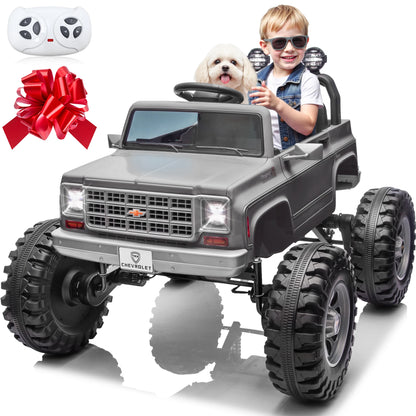 Licensed Chevrolet Cheyenne 24V Ride-On Car with Remote Control and Decorative Streamers - 4x200W Motor for Kids
