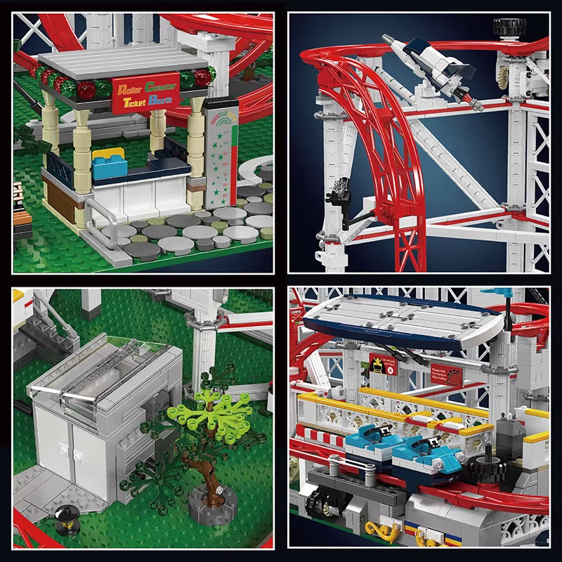 Mould King 11014 Motorized Roller Coaster Building Block Set - Technical Brick Toy for Kids - Ideal Christmas Gift