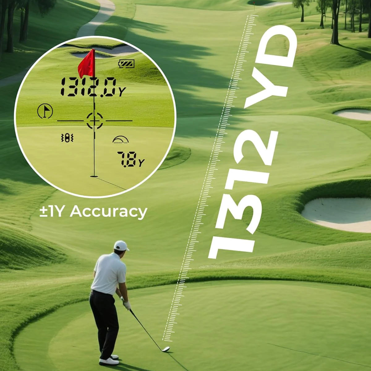  Golf Rangefinder 6X Zoom Magnification 1312 Yards Slope Compensation Color Display Flagpole Lock Rechargeable Waterproof Golf Accessories