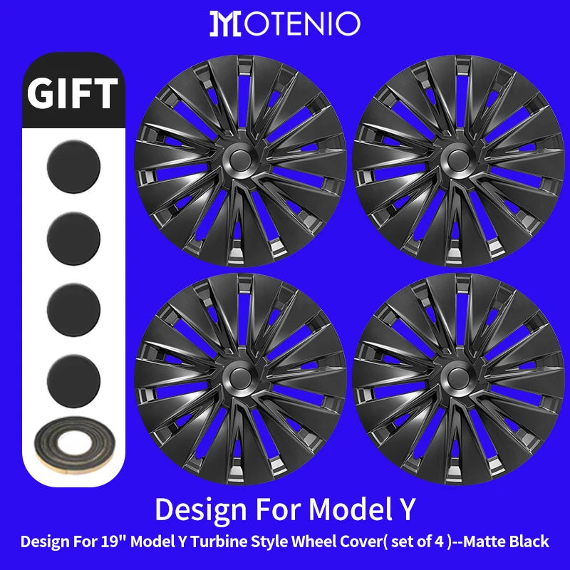 4-Piece Wheel Cap Set for Tesla Model Y (2020-2024) 19-Inch Hubcap Replacement Accessories