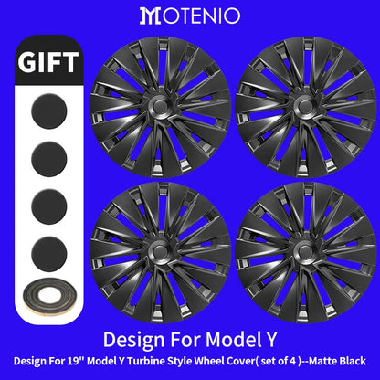 4-Piece Wheel Cap Set for Tesla Model Y (2020-2024) 19-Inch Hubcap Replacement Accessories