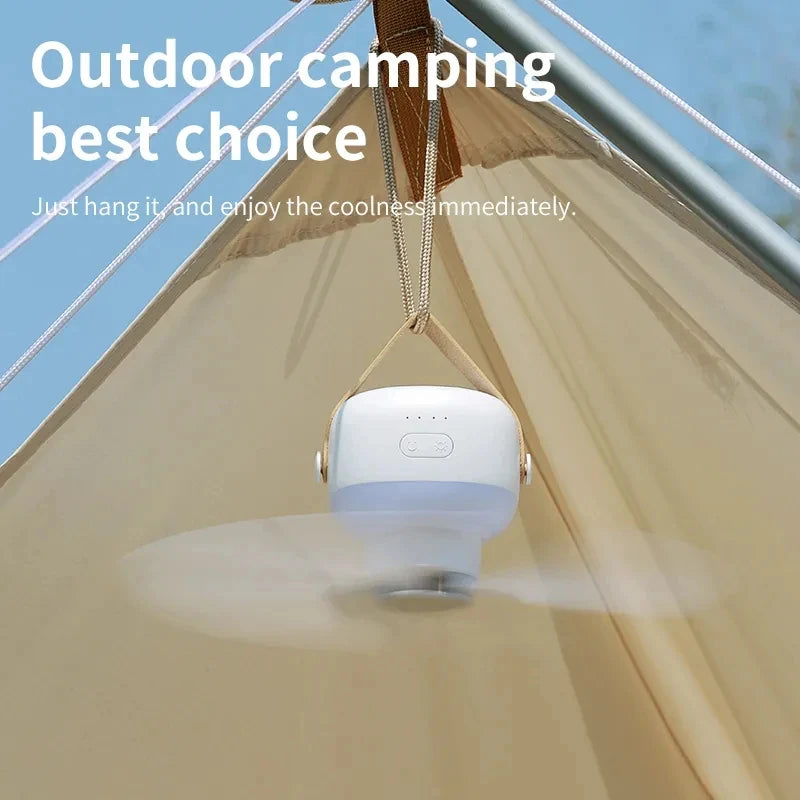 Tevorex Portable Ceiling Fans 7200Mah Outdoor Camping Fan with Remote Control LED Lighting Tent Ventilator Cooler Rechargeable Electric Fan
