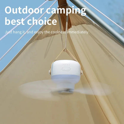 Tevorex Portable Ceiling Fans 7200Mah Outdoor Camping Fan with Remote Control LED Lighting Tent Ventilator Cooler Rechargeable Electric Fan
