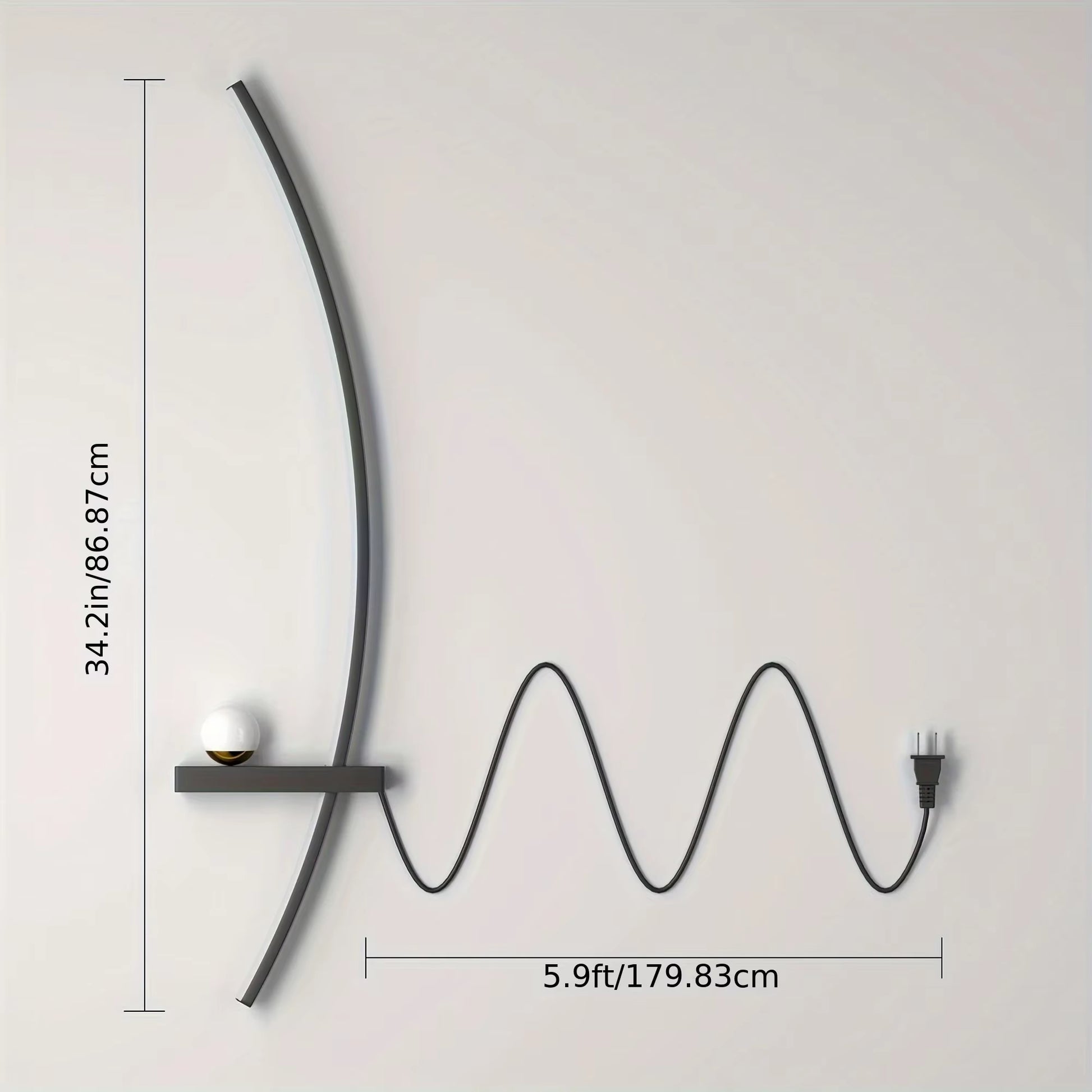 2Pcs Modern Adjustable LED Wall Sconce, 31.5" Arched Metal Bedside Lamp, 3000K Warm Glow, Indoor Use for Bedroom
