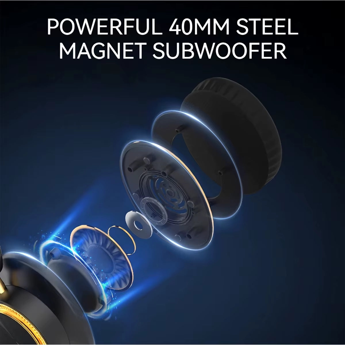 Wireless Bluetooth Gaming Headset with Foldable Design, Bluetooth 5.3 Technology, 40mm Bass Drivers, Hi-Fi Stereo Sound, Over-Ear Comfort with Memory Foam Cushion, Extended 400mAh Battery Life, Compatible with PC, Mobile Phones, Laptops, and Tablets