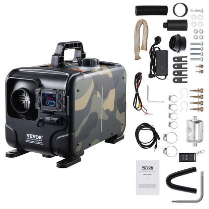 Succebuy 8KW Diesel Air Heater for Vehicles and RVs - 12V/24V All-in-One with Bluetooth, Display, and CO Alarm