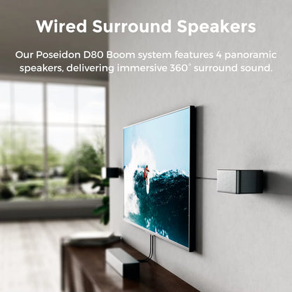 500W 7.1Ch Dolby Atmos Soundbar with Wireless Subwoofer & 4 Surround Speakers, Home Theater System with APP Control