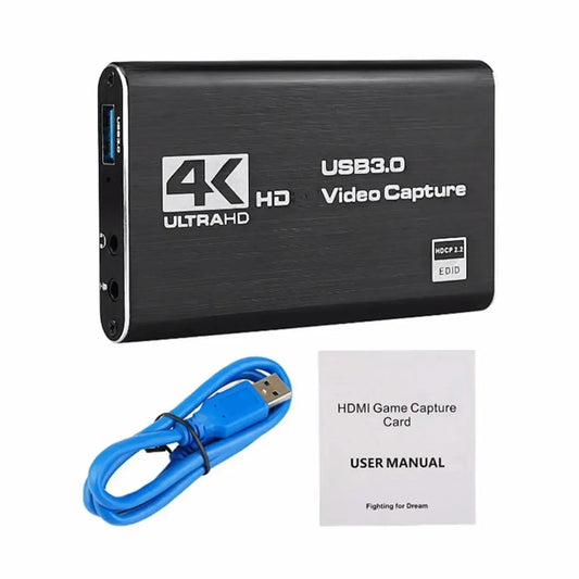 4K 1080P 60Fps Hd Video Capture Card Hdtv Camera Recording Box - Compatible with Usb 3.0Pc Live Streaming Grabber Recorder