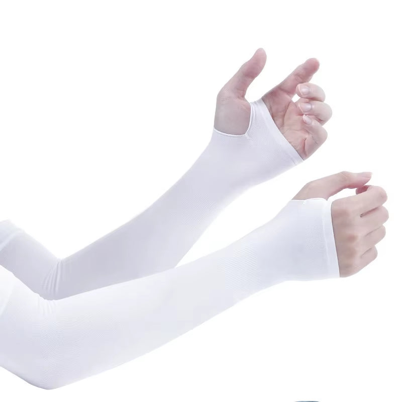 Ice Silk Sun Protection Sleeves - Nylon Fabric, SPF 50+, Enhanced Breathability, 99% UV Protection for Cycling and Sports