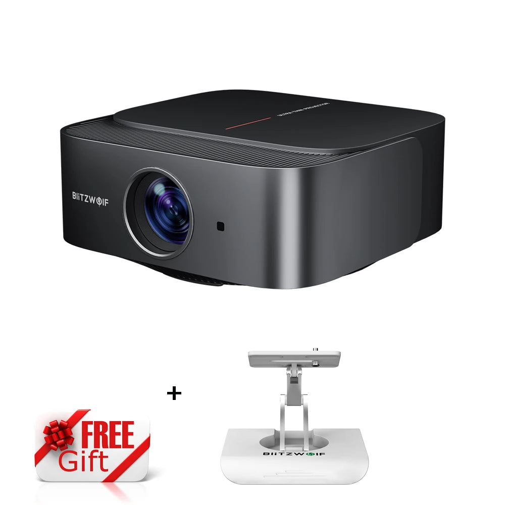 Blitzwolf V10 3" LCD Projector 120-Inch Screen Wireless Cast Screen 5G-WIFI Dual Bluetooth5.3 Electric Focus Up&Down Keystone Correction Home Theater Outdoor Movie Lights Outdoor