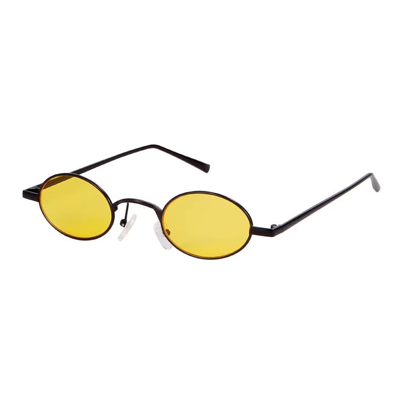 Skinny Steampunk Oval Sunglasses 2020 Women Vintage Small Steam Punk Goggles Designer Gold Tiny Sun Glasses Shades SN229