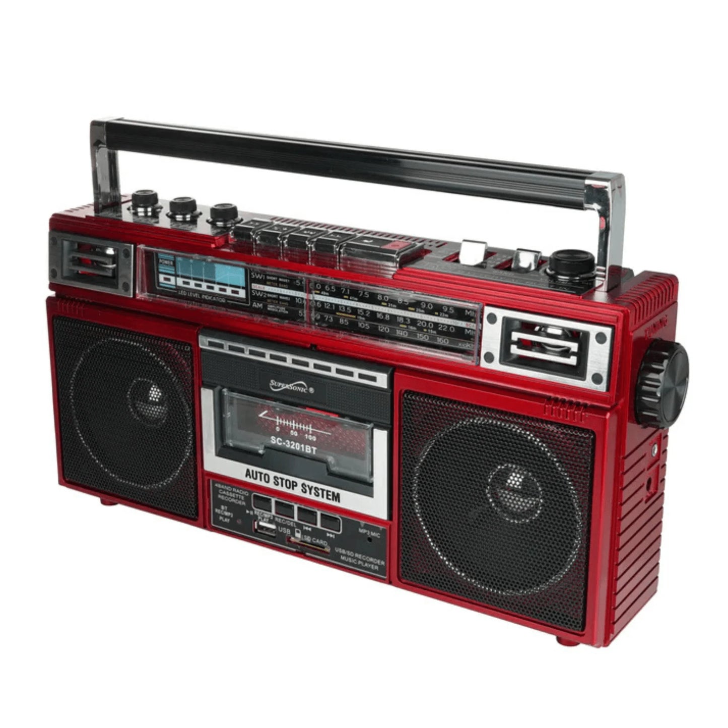 Supersonic 4 Band Bluetooth Radio & Cassette Player + Cassette to Mp3 Converter