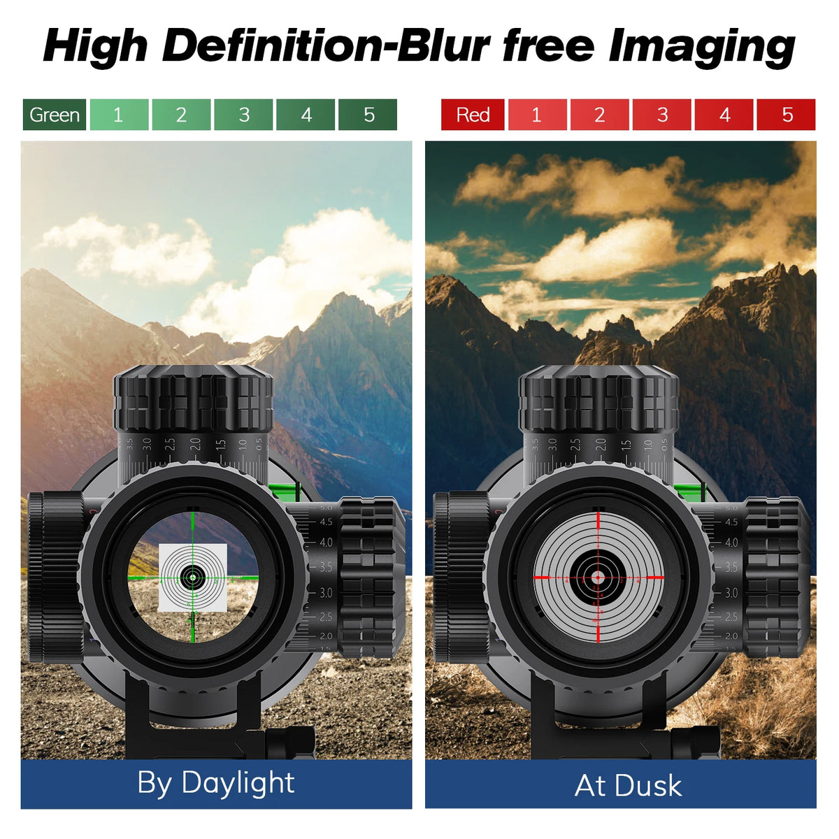 Tactical 4-16X44 AOE Hunting Scope with Red and Green Illuminated Reticle for Airsoft and Firearm Applications