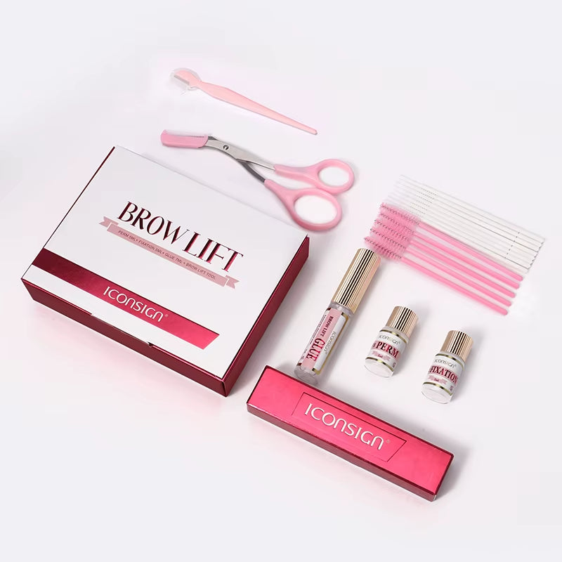 Professional DIY Eyebrow Perming Kit - ICONSIGN Brow Lamination Set for Home Use, Lasts 45-60 Days