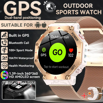 2025 NEW GPS Outdoor Military Sports Watch TR-3 Compass Altimeter Barometric 10ATM Waterproof HD Bluetooth Call Smart Watch
