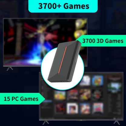 Launchbox OS 500GB Portable Gaming HDD Retro Game Console with 3700+PC/3D Games for Ps4/Ps3/Ps2/Ps1/Wii/Wiiu for Wins Pc/Laptop