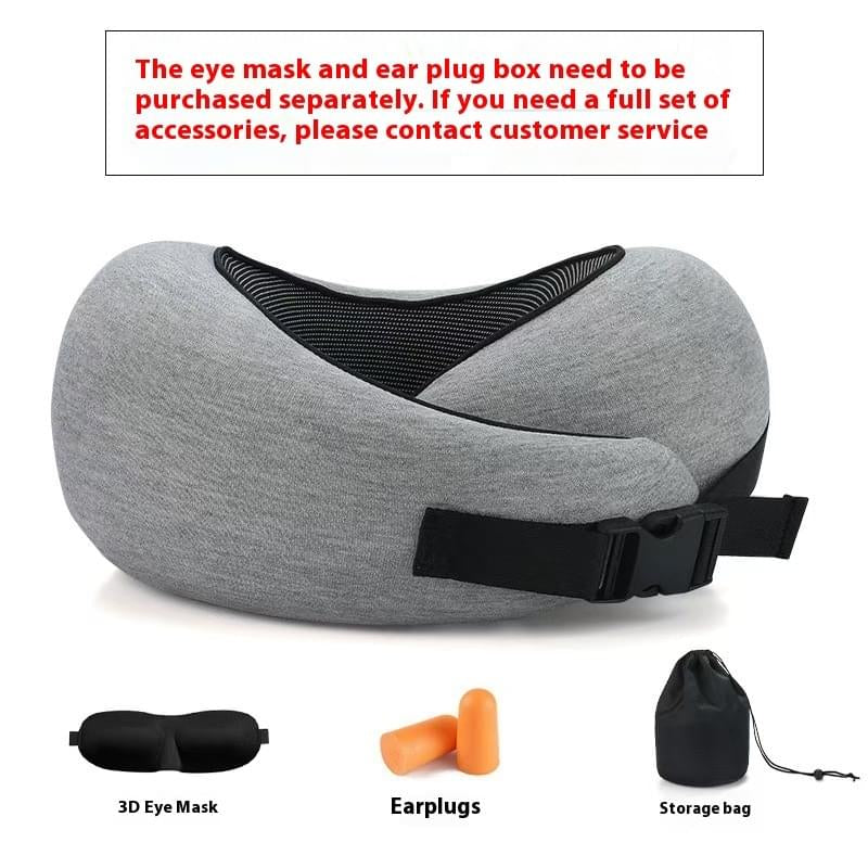Soft Memory Foam Travel Neck Pillow U Shape Adjustable Support Comfortably Sleeping on Plane Car Office Noon Break